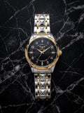 Specialty Two-Tone — Black Dial with Crystal Accents, 41mm