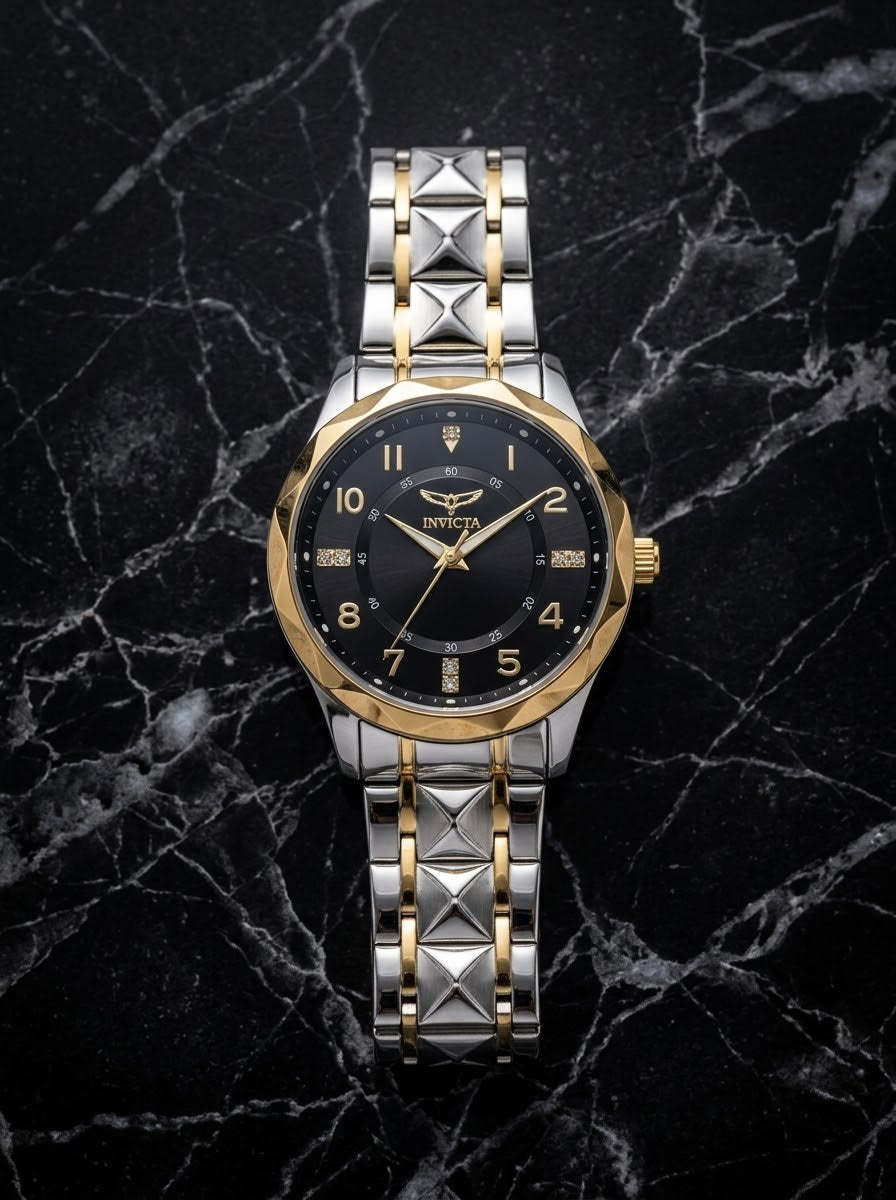 Specialty Two-Tone — Black Dial with Crystal Accents, 41mm