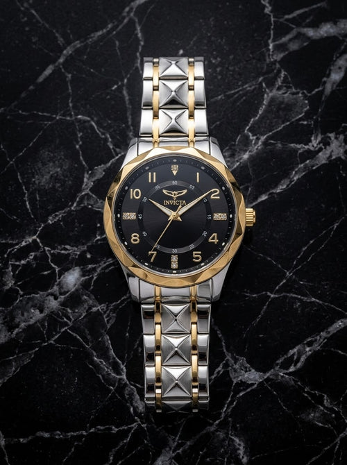 Specialty Two-Tone — Black Dial with Crystal Accents, 41mm