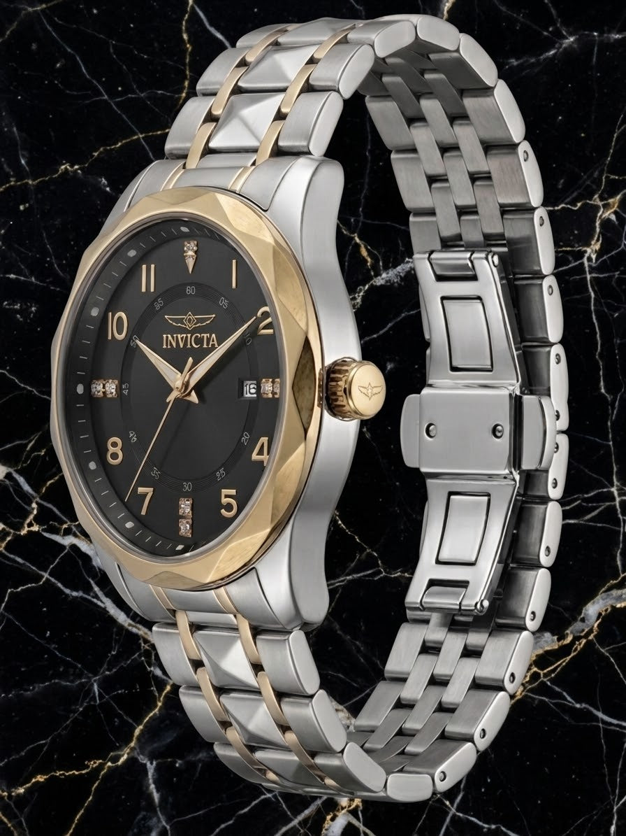 Specialty Two-Tone — Black Dial with Crystal Accents, 41mm